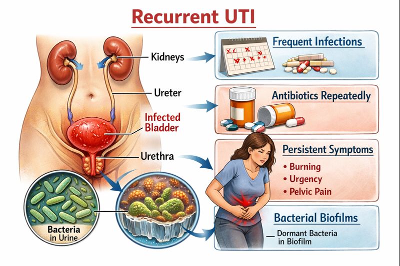 बारम्बार हुने पिसाबको संक्रमण (Recurrent UTI)