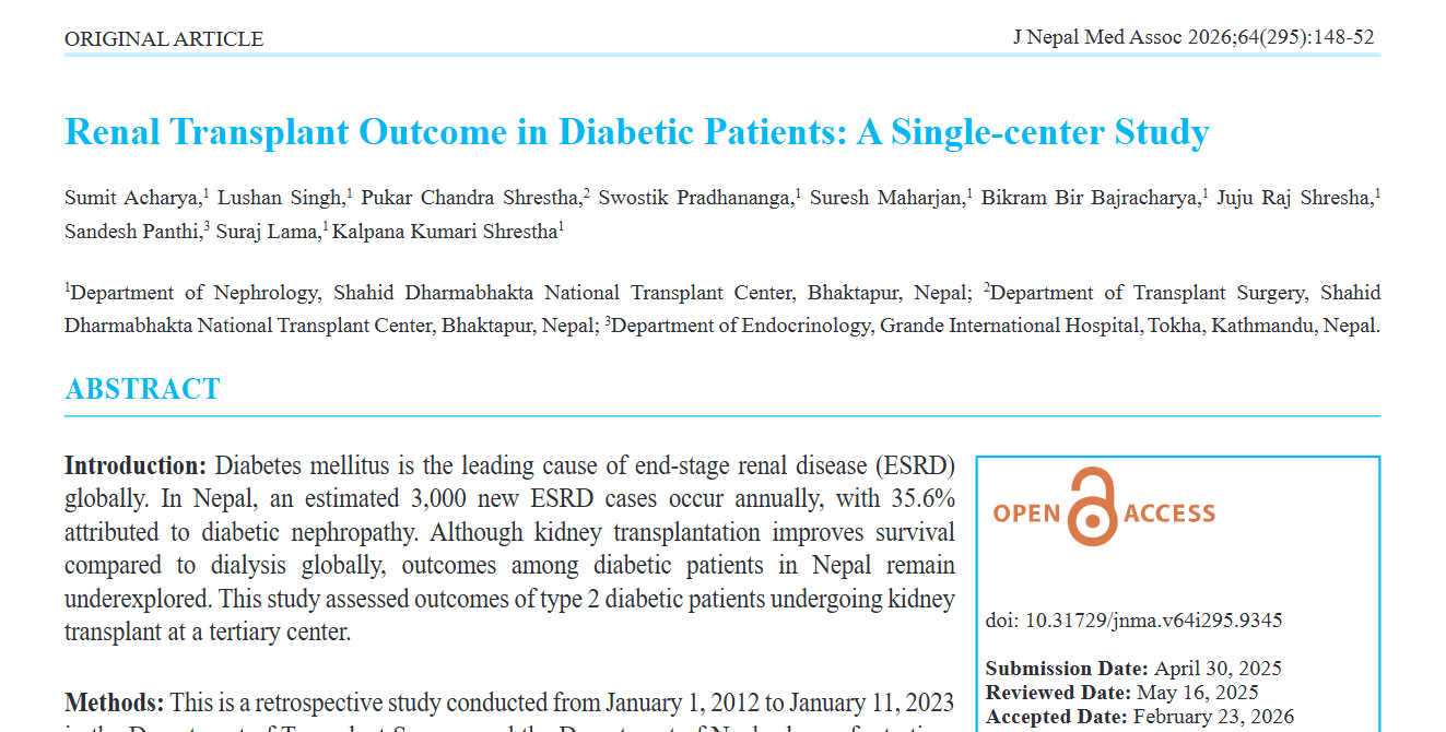 Renal Transplant outcome in Diabetic Patients: A Single study