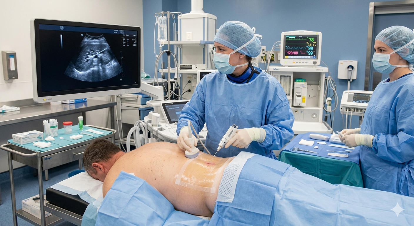 Kidney biopsy मृगौलाको बायोप्सी